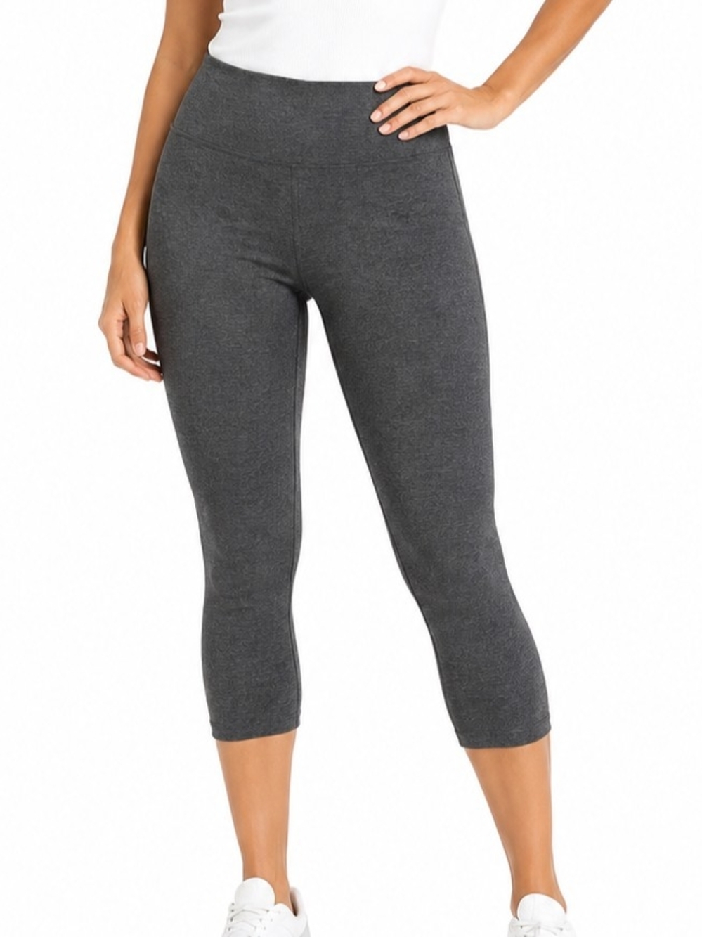 Simply Vera Vera Wang Dark Charcoal Capri Leggings NWT